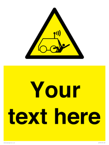 Custom warning run over by operator controlled machine